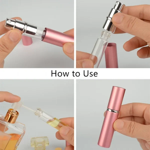 1PC 5ml 10ml Portable Mini Perfume Glass Bottle Travel Aluminum Spray Atomizer Empty Metal Parfume Atomiser Sprayer - Image 6