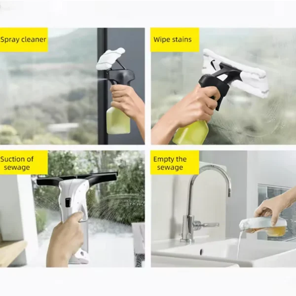 Karcher Window Glass Cleaner, Save Time and Water, Strong Suction, High Efficiency, LED Power Visual Cleaning Machine - Image 4