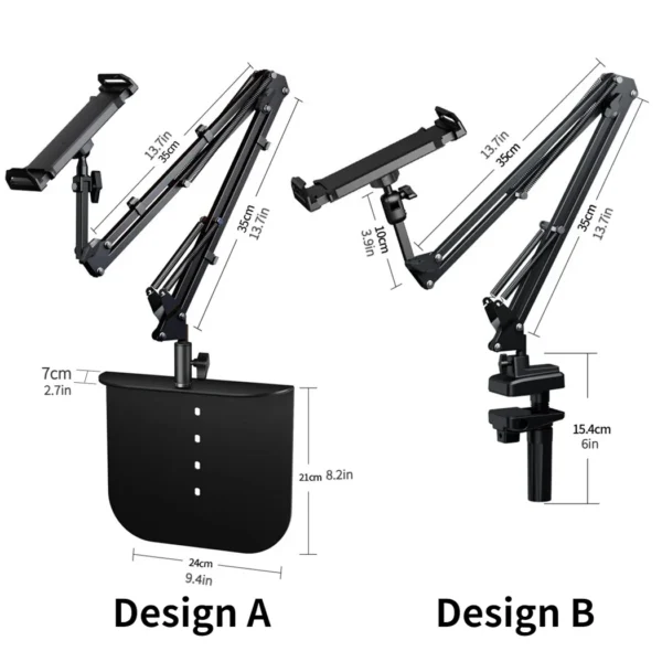 Foldable Cell Phone Tablet Holder for Bed Sofa Desktop 360° Swivel Metal Arm Clamp Mount for IPad Air Pro 4.7-12.9" Devices - Image 6